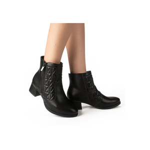 Bota Dakota Cano Curto Feminina Zíper Da312-01 Preto