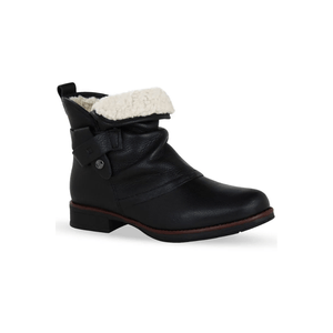 Bota Bottero Cano Baixo Feminina Couro Burnish 361723 Preto