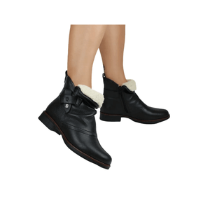 Bota Bottero Cano Baixo Feminina Couro Burnish 361723 Preto