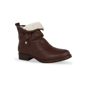 Bota Bottero Cano Baixo Feminina Couro Burnish 361723 Marrom
