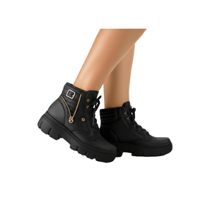 Bota Kolosh Coturno Feminina Tratorada C3369-01 Preto