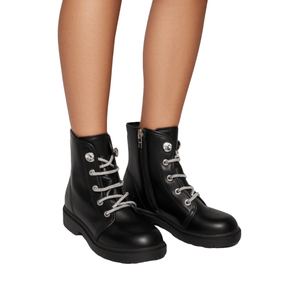 Bota Molekinha Coturno Infantil Menina Strass 2164.136 Preto