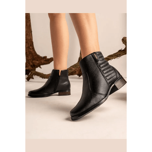 Bota Pegada Feminina Em Couro  Diana 282008 Preto