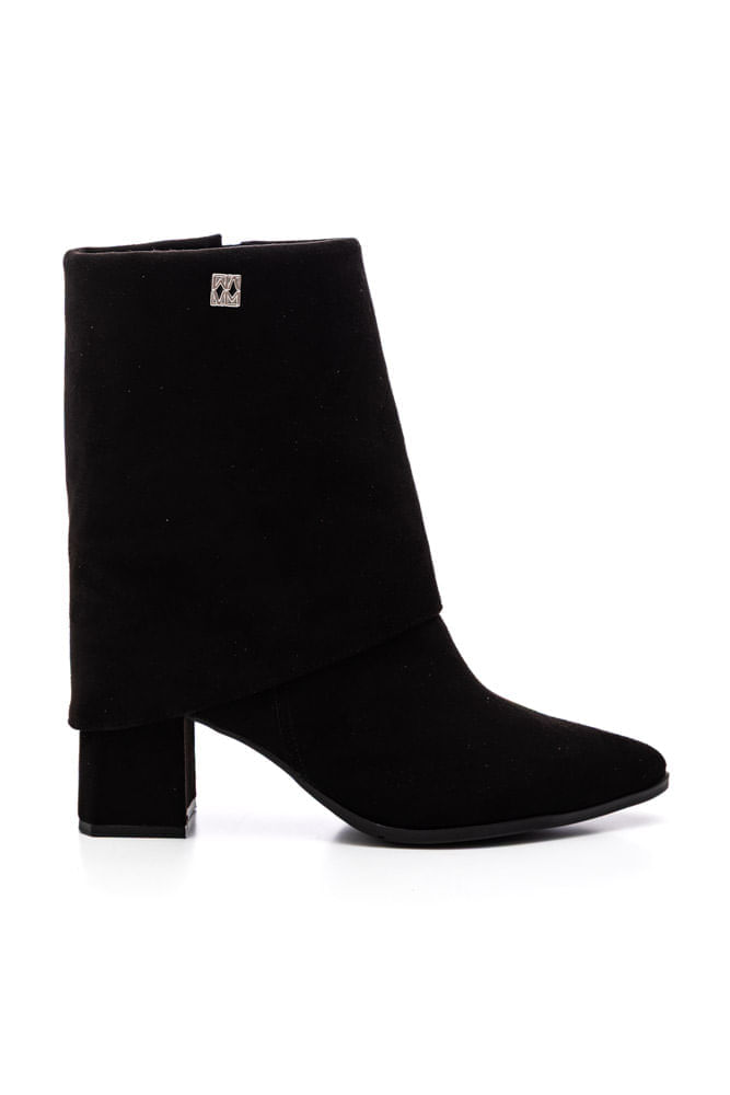 Bota Via Marte Lapela Feminina Em Camurça 255-008-02 Preto