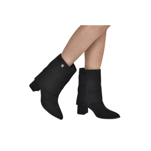 Bota Via Marte Lapela Feminina Em Camurça 255-008-02 Preto