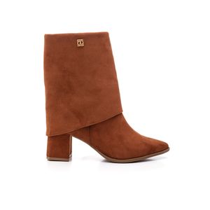Bota Via Marte Lapela Feminina Em Camurça 255-008-02 Marrom
