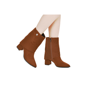 Bota Via Marte Lapela Feminina Em Camurça 255-008-02 Marrom