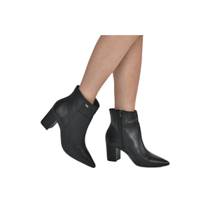 Bota Via Marte Casual Feminina Em Couro 236-006-01 Preto