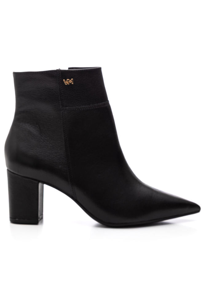 Bota Via Marte Casual Feminina Em Couro 236-006-01 Preto