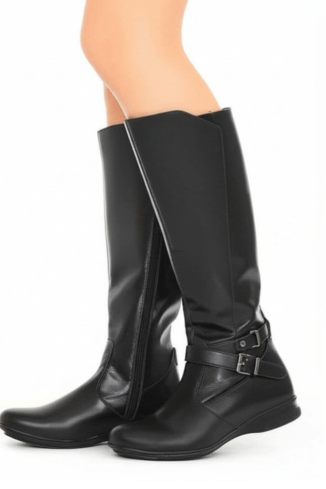 Bota Cano Alto Bota Mooncity Salto Bloco Preta Bota Mooncity Cano