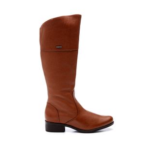 Bota Bottero Cano Alto Montaria Feminina Couro 345807 Caramelo