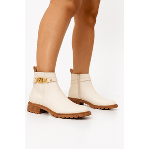 Bota Ankle Boot Feminino Adulto Modare 7074.109.23580 Off-White