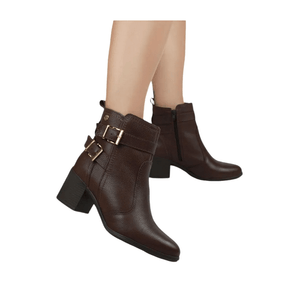 Bota Ankle Boot Bottero Cano Baixo Feminina Couro 346915 Marrom