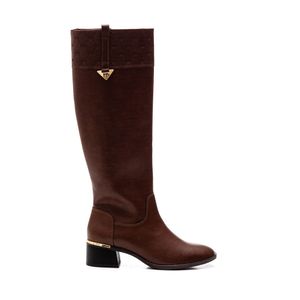 Bota Via Marte Cano Alto Feminina Em Napa 098-018-01 Marrom