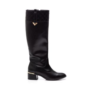Bota Via Marte Cano Alto Feminina Em Napa 098-018-01 Preto