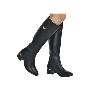 Bota Via Marte Cano Alto Feminina Em Napa 098-018-01 Preto