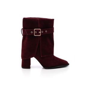 Bota Chá De Mel Lapela Feminina Cano Médio  Z5506.26422 Vinho
