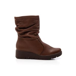 Bota Pegada Anabela Feminina Em Couro 280801-02 Marrom
