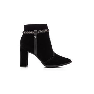 Bota Mississipi Cano Curto Feminina  Bico Fino Me542-01 Preto