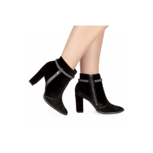 Bota Mississipi Cano Curto Feminina  Bico Fino Me542-01 Preto