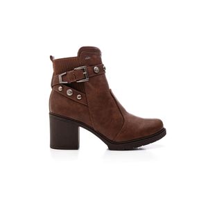 Bota Dakota Cano Curto Feminina Salto Bloco Da871-03 Marrom