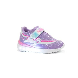 Tênis Mini Pé Casual Infantil Menina Velcro Luz Led Mp2506-03 Lilas
