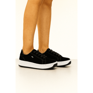 Tênis Via Marte Plataforma Feminino Nobuck 065-001-01new Preto