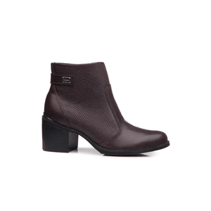 Bota Pegada Ankle Boot Feminina Couro 280306-03 Bordo