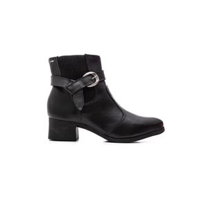 Bota Dakota Cano Curto Feminina Couro Fivela Da962-01 Preto