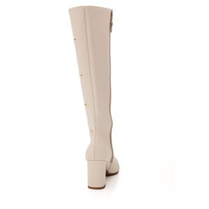 Bota Chá De Mel Cano Alto Feminina Esferas Napa 8439.88645 Off-White