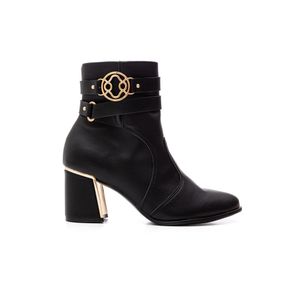Bota Bebecê Cano Baixo Feminina Salto Alto Napa T6616-127 Preto