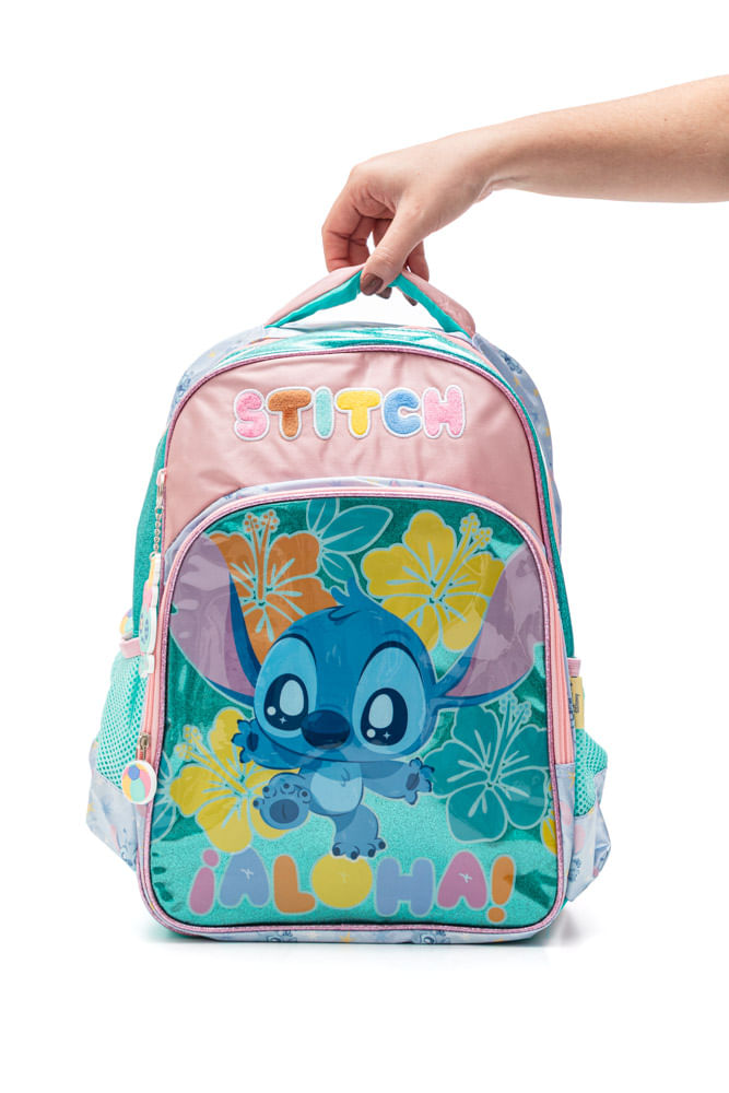 Mochila De Costas Luxcel Stitch Disney Is42401sc Azul