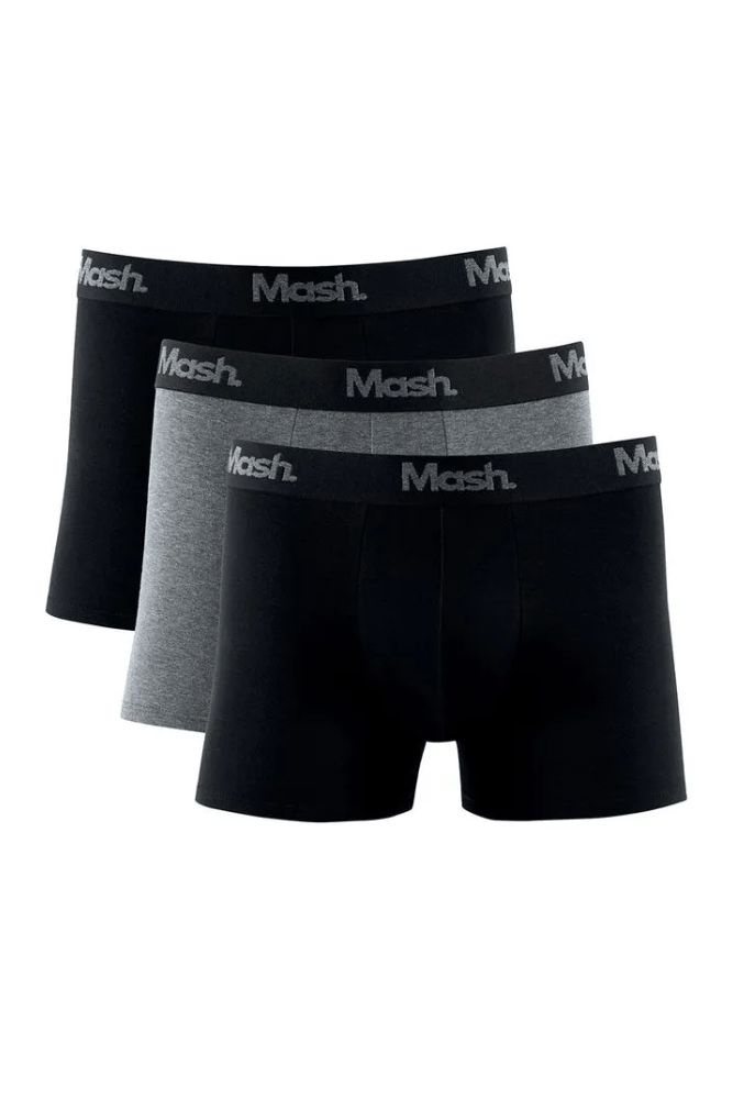 Kit 3 Cuecas Mash Boxer Masculina 110.16 Preto