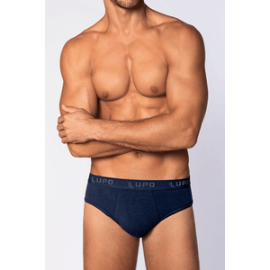 Cueca Lupo Slip Algodão Com Elastano 485-002 Marinho