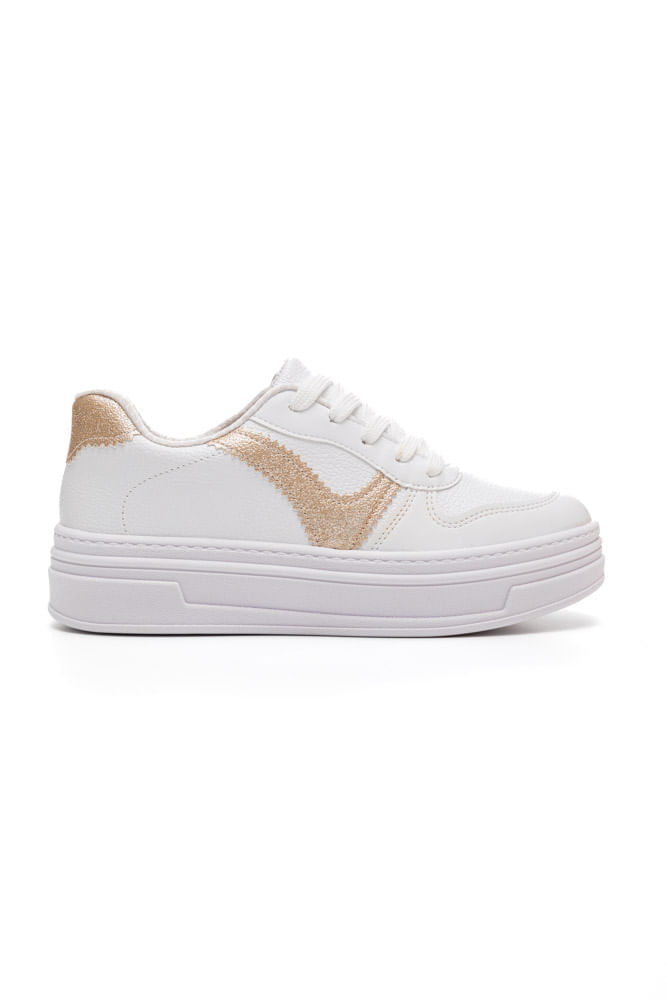 Tênis Beira Rio Casual Feminino Napa 4321.103 Ouro