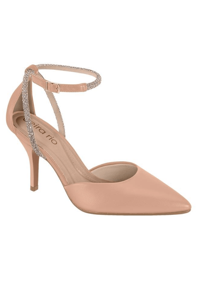 Sapato Beira Rio Salto Alto Feminino Bico Fino 4122.1490 Nude