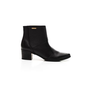 Bota Pegada Em Couro Cano Baixo Feminina Verona 280502-05 Preto