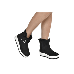 Bota Via Marte Forrada Feminina Camurça 259-005-01 Preto