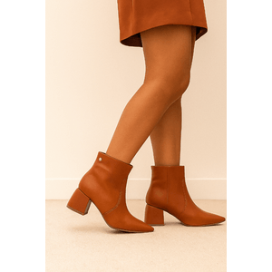 Bota Bottero Cano Curto Feminina Couro 362101 Caramelo