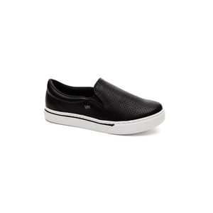 Tênis Via Marte Slip On Feminino Napa Metalizada  016-009-01 Preto