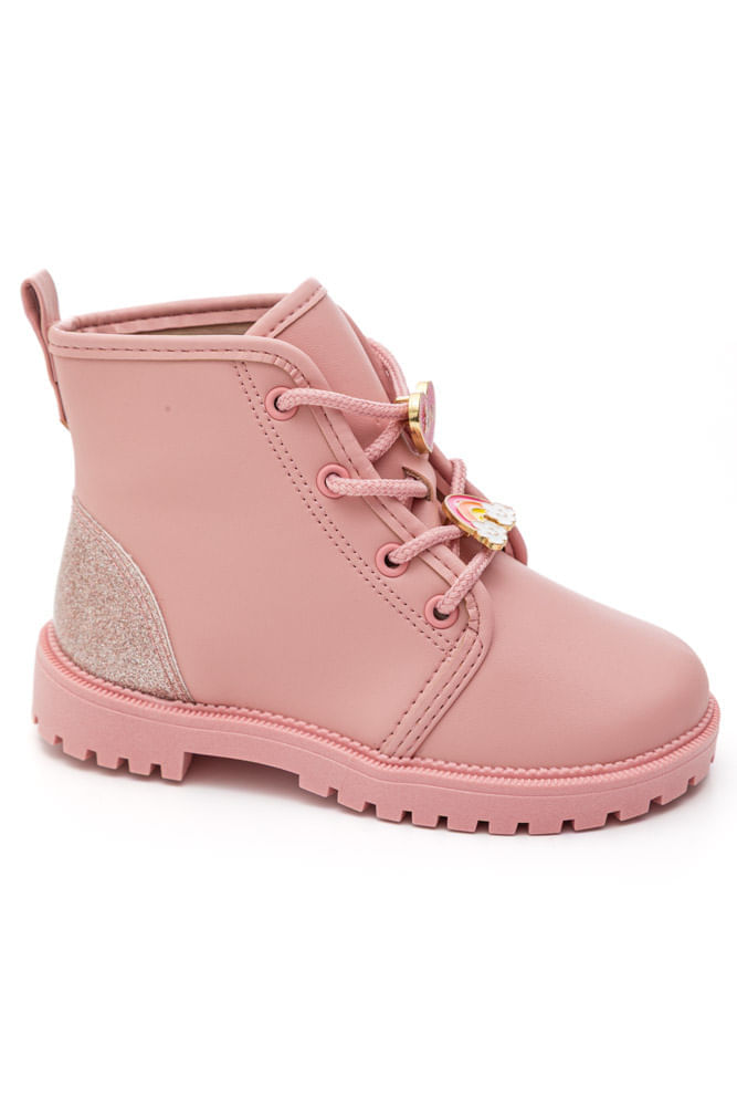 Bota Molekinha Coturno Infantil Menina Cadarço 2126.529 Rosa