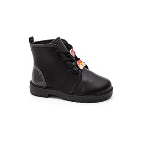 Bota Molekinha Coturno Infantil Menina Cadarço 2126.529 Preto