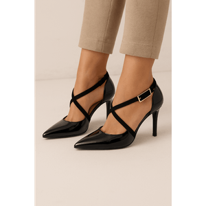 Sapato Bebecê Scarpin Feminino Salto Fino Verniz T9430-252 Preto