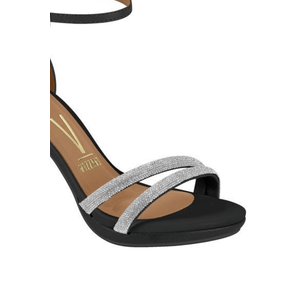 Sandália Vizzano Salto Alto Feminina Strass 6210.1037 Preto