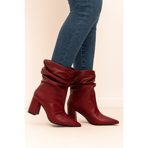 Bota Chá De Mel Cano Médio Feminina Slouchy Z6491.28264 Bordo