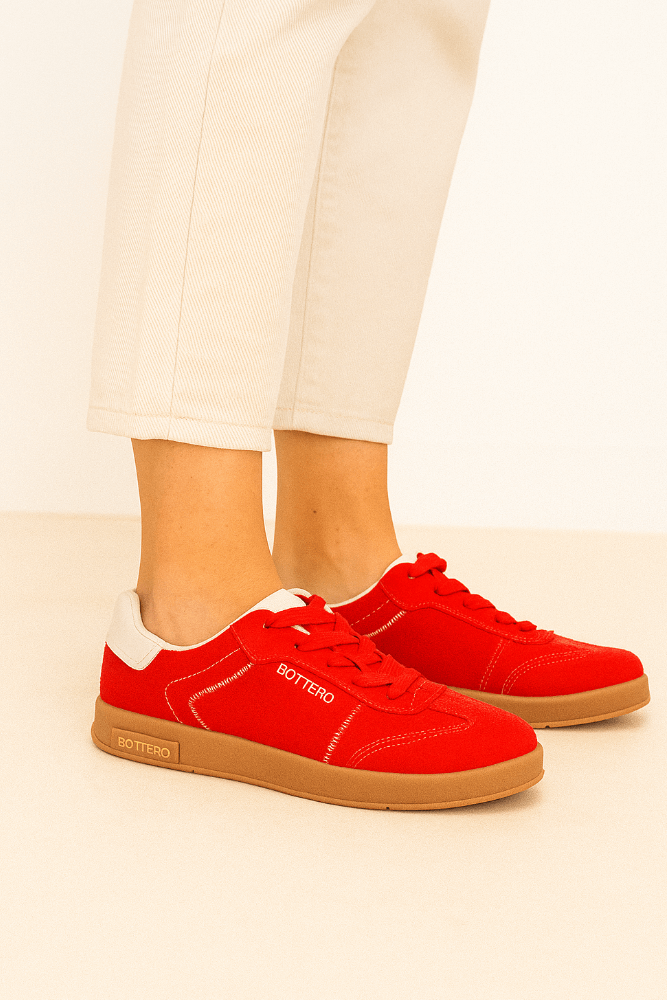 Tenis-Bottero-Em-Camurca-Feminino-Sneakers-364903-Vermelho