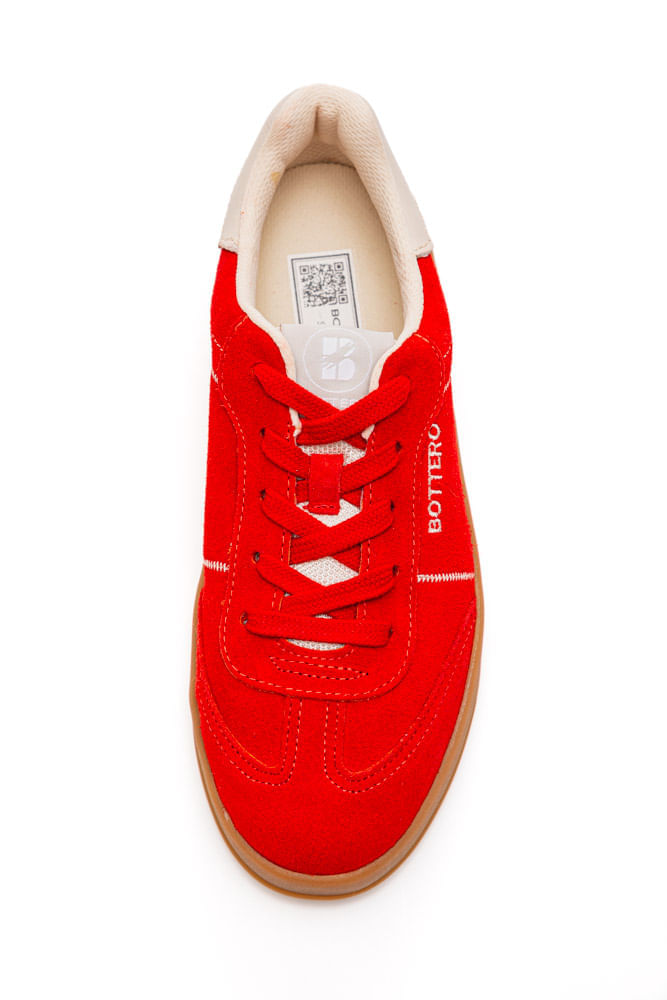 Tenis-Bottero-Em-Camurca-Feminino-Sneakers-364903-Vermelho
