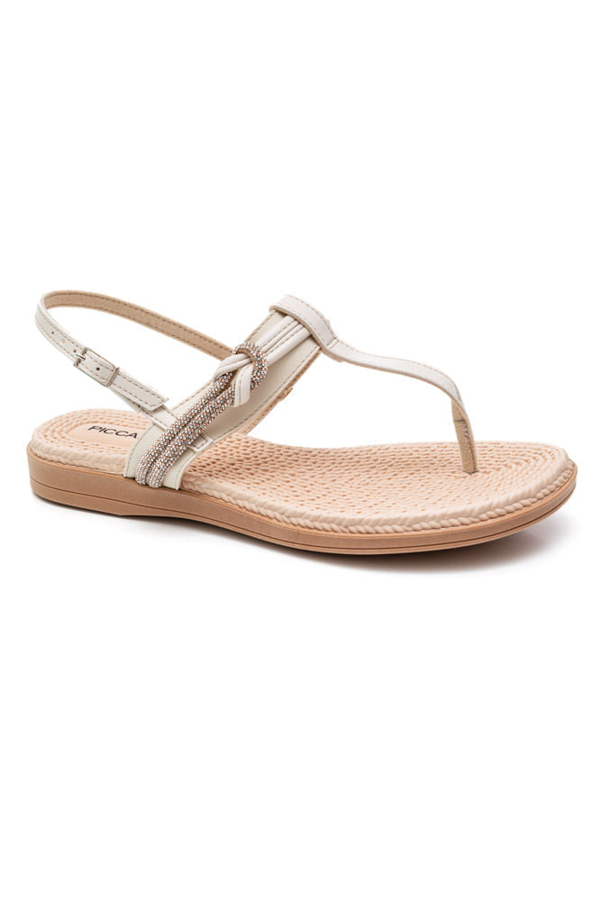 Sandalia Rasteira Piccadilly 513009 Off-White
