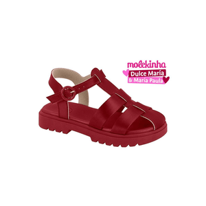 Sandália Molekinha Papete Juvenil Menina Tratorada 2344.145 Vermelho