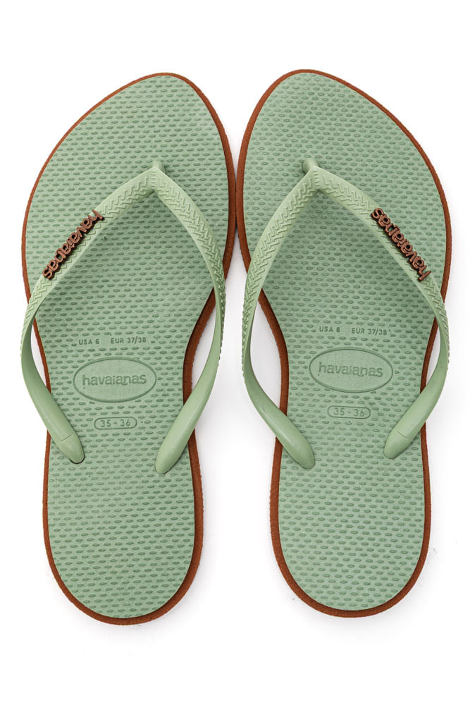 Chinelo De Dedo Havaianas Slim Point Verde